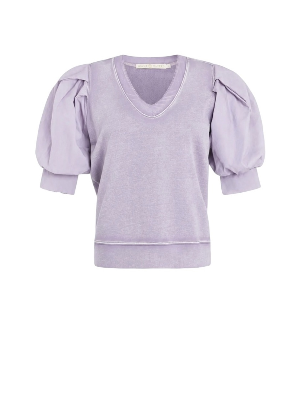 Marie Oliver Viva Popover Orchid Petal Puff Sleeve Sweatshirt Top, Size Small
